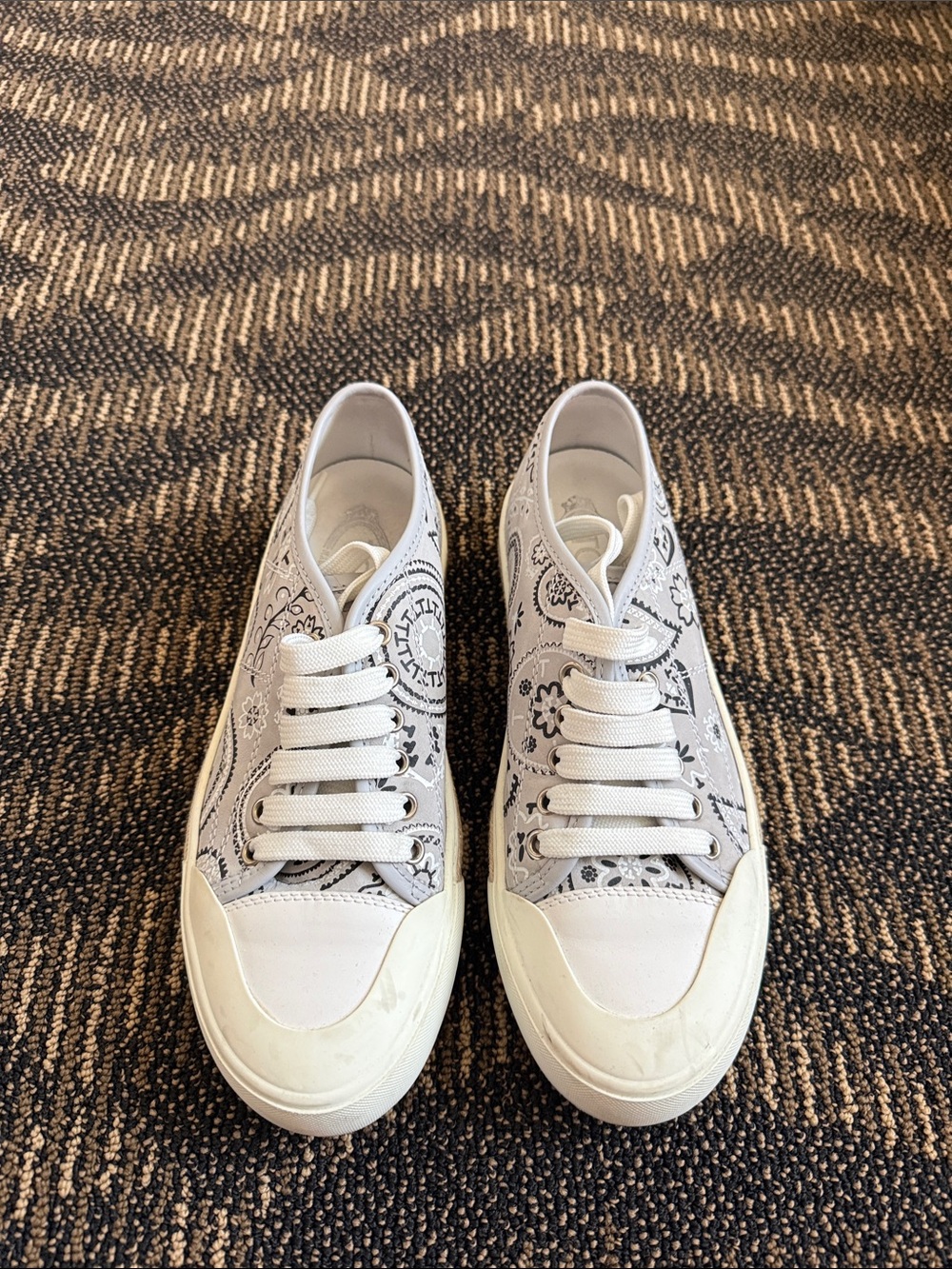 Tod's White Bandana-Print Low-Top Sneakers